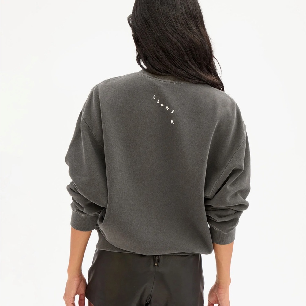 NWT! Clare V Dark Gray Sweatshirt - Picture 2 of 2